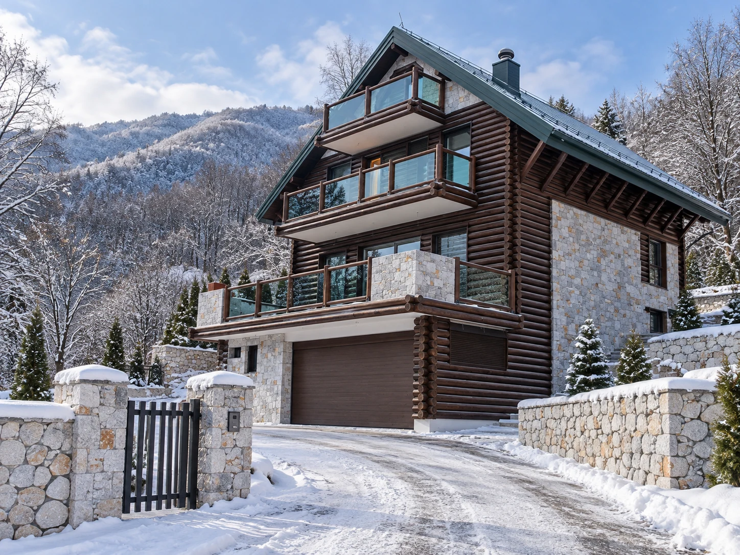 Custom architectural glazing at Mountain Chalet Mavrovo