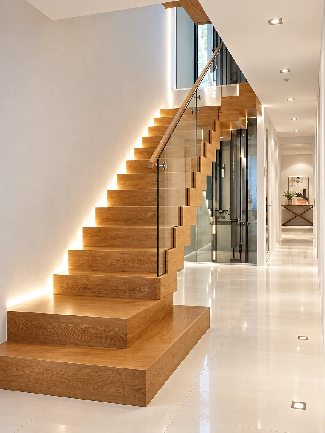 Glass staircase balustrade